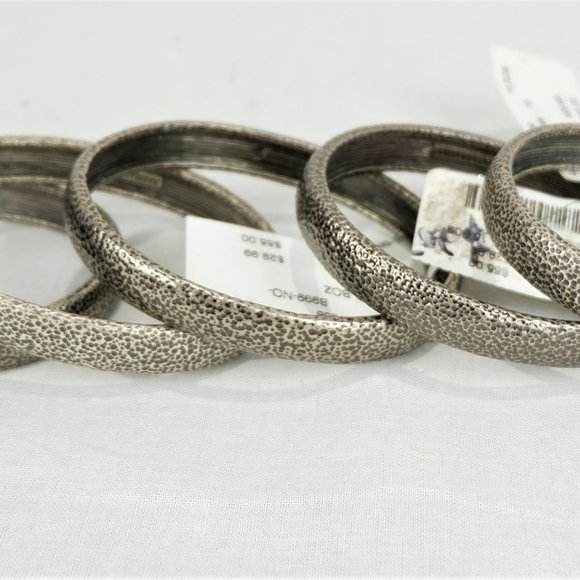 Barbara Boz Dark Silver-tone Hammered Bracelet Bangle - Picture 2 of 4